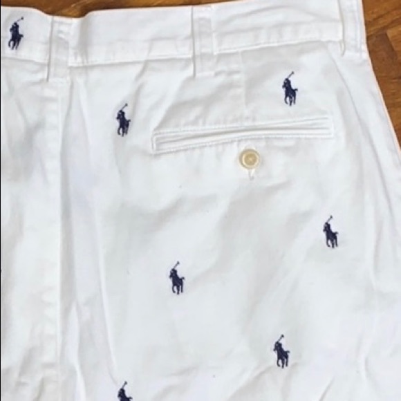 POLO by Ralph Lauren white Shorts w Navy Ponies 36 - Picture 8 of 8